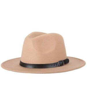 Unisex Fedora Brim Casual Beige Hat Woolen Cowboy Blend Cap Manhattan Be…